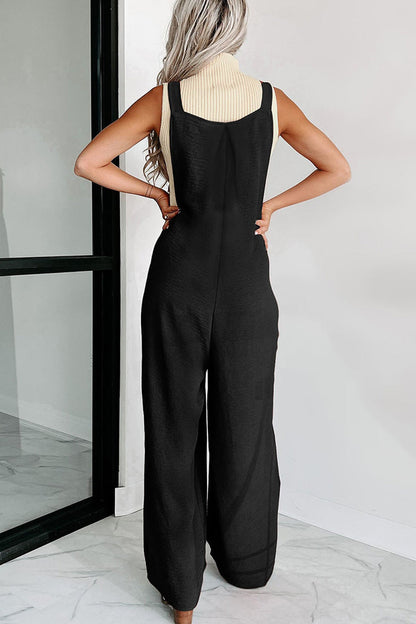High Waist Pocketed Overalls