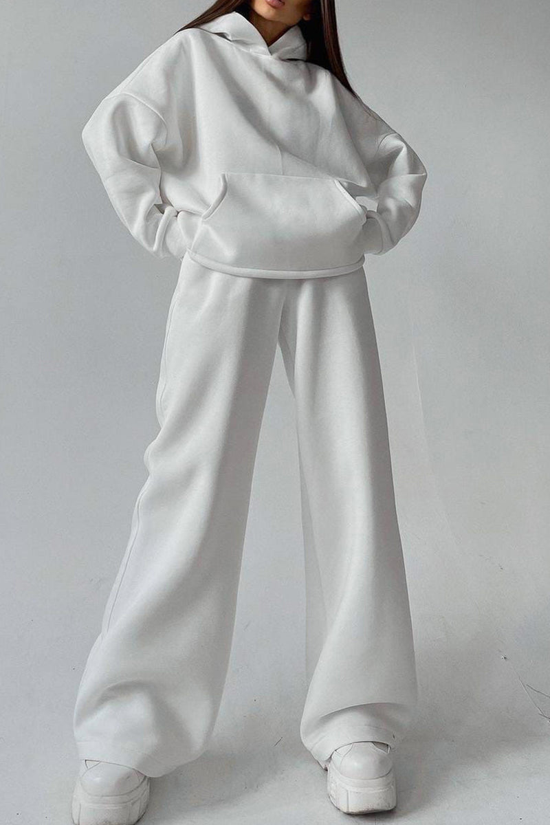 Hoodie Wide Leg Long Pants Suits