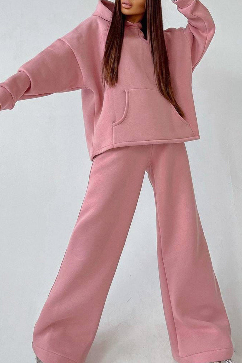 Hoodie Wide Leg Long Pants Suits