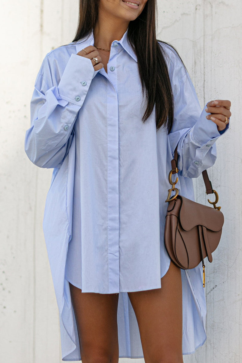 Irregular Slit Hem Blouse