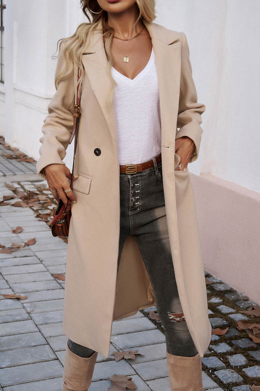 Lapel Mid-length Blazer Coat