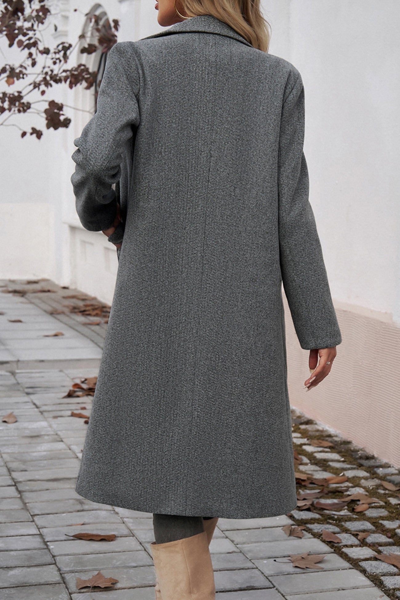 Lapel Mid-length Blazer Coat