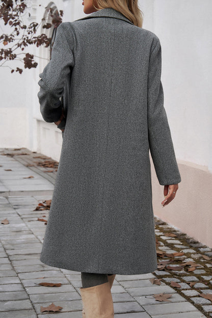 Lapel Mid-length Blazer Coat