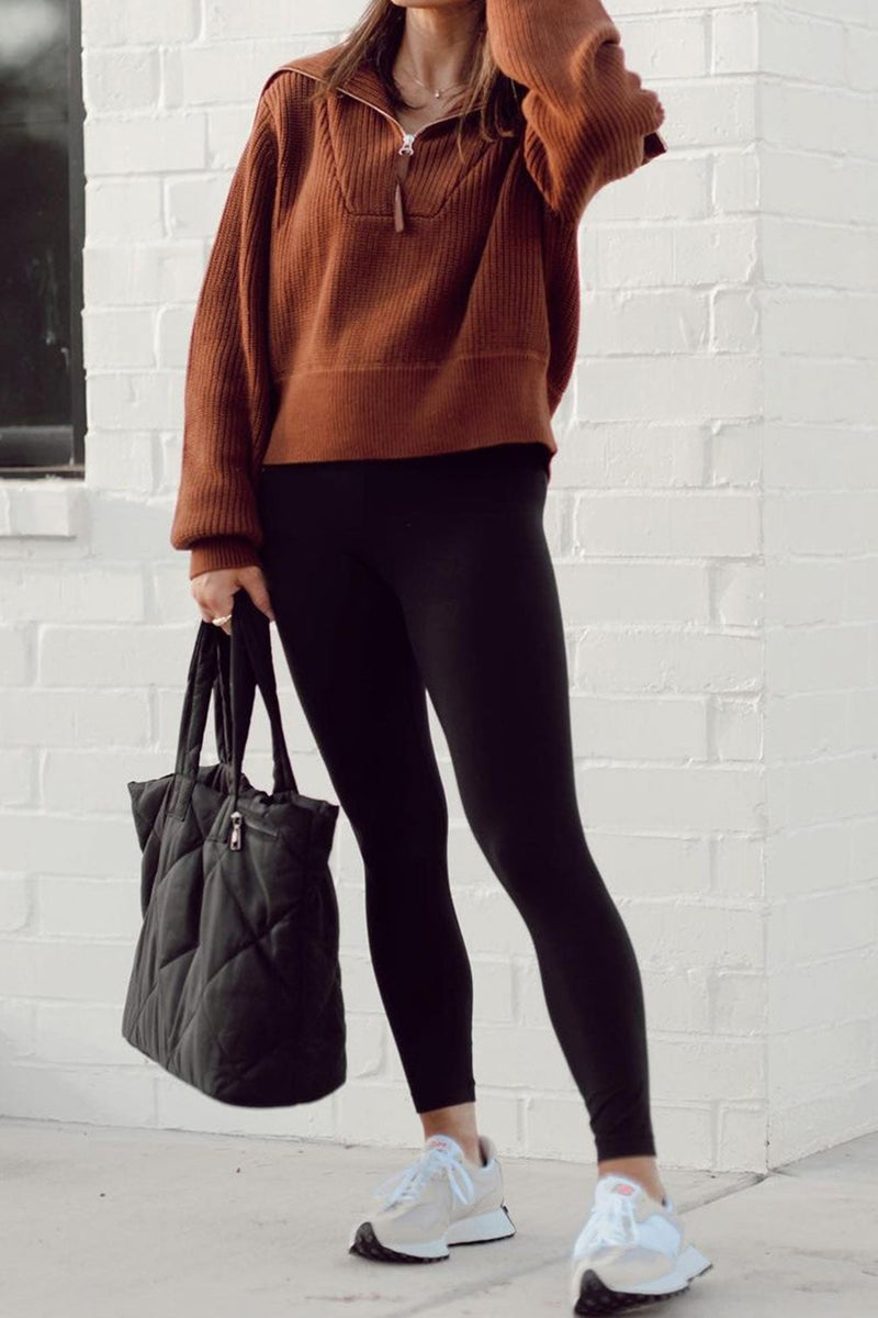 Lapel Zipper Sweater