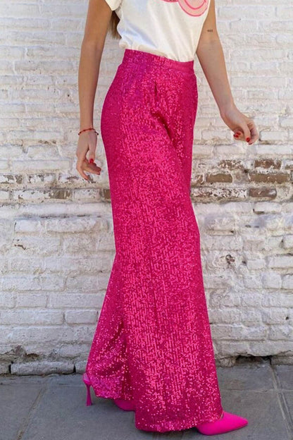 Sequins Straight Long Pants
