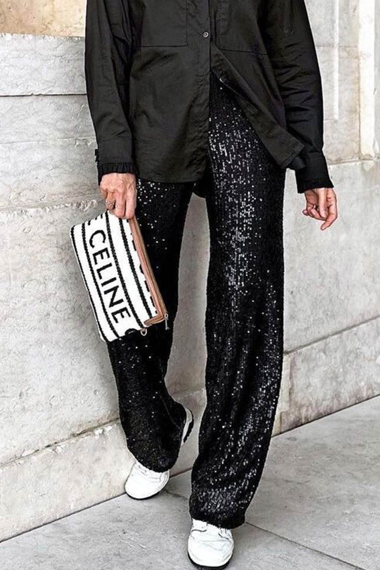 Sequins Straight Long Pants
