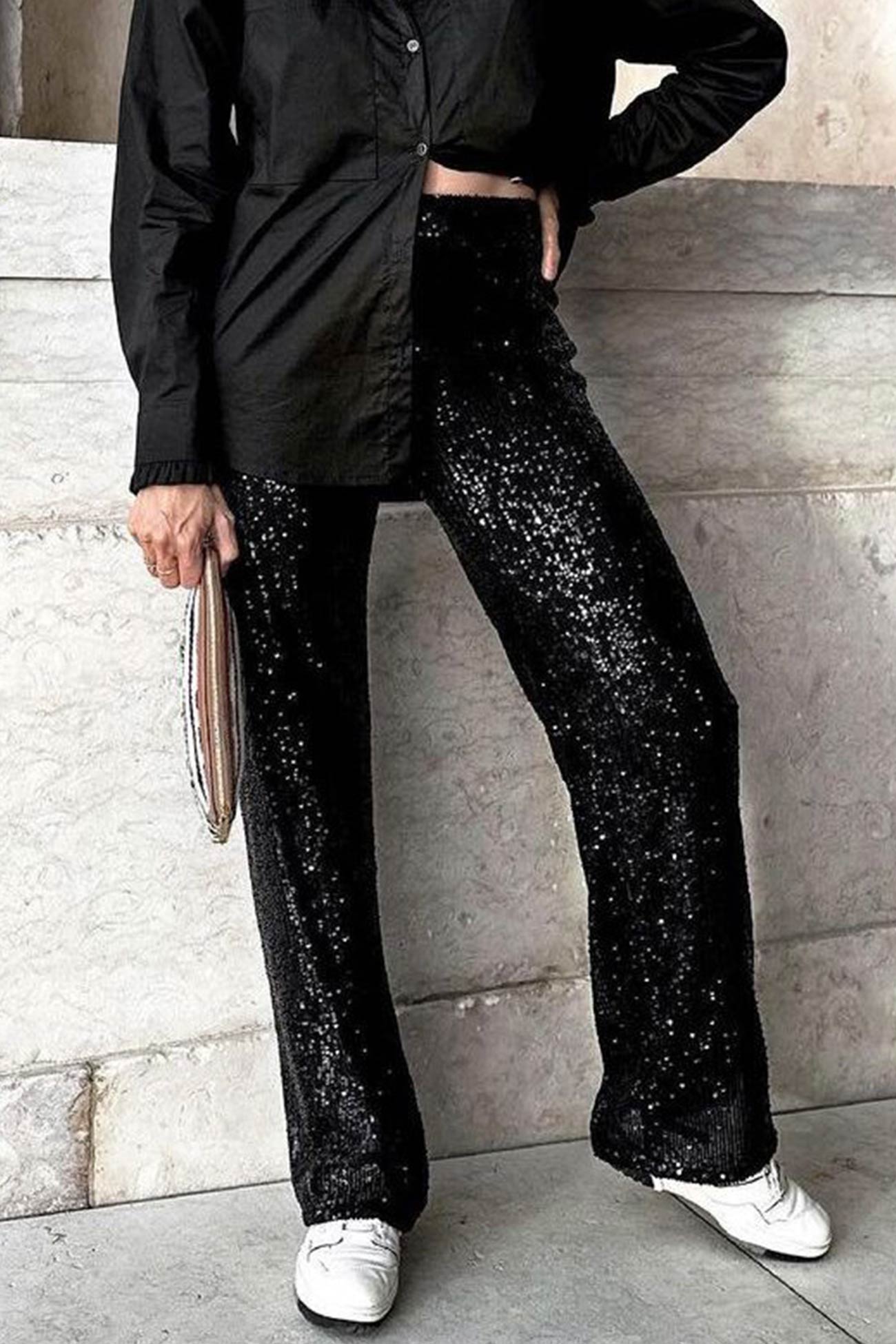 Sequins Straight Long Pants