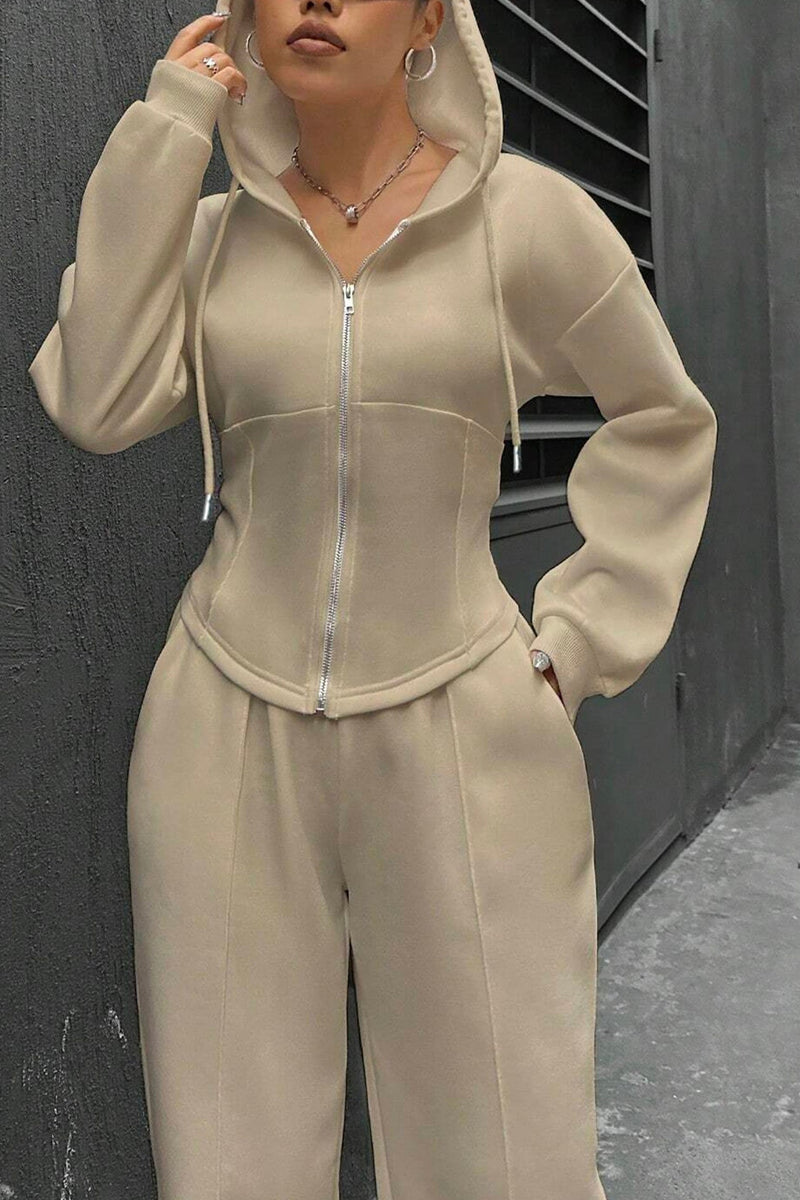 Slim Fit Hoodie Pants Suits