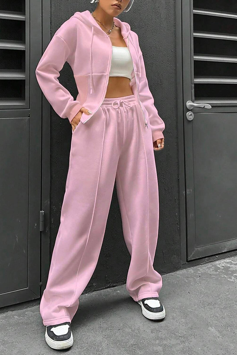 Slim Fit Hoodie Pants Suits