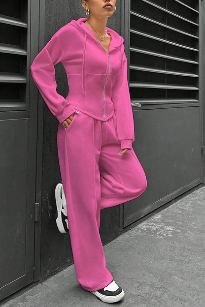 Slim Fit Hoodie Pants Suits