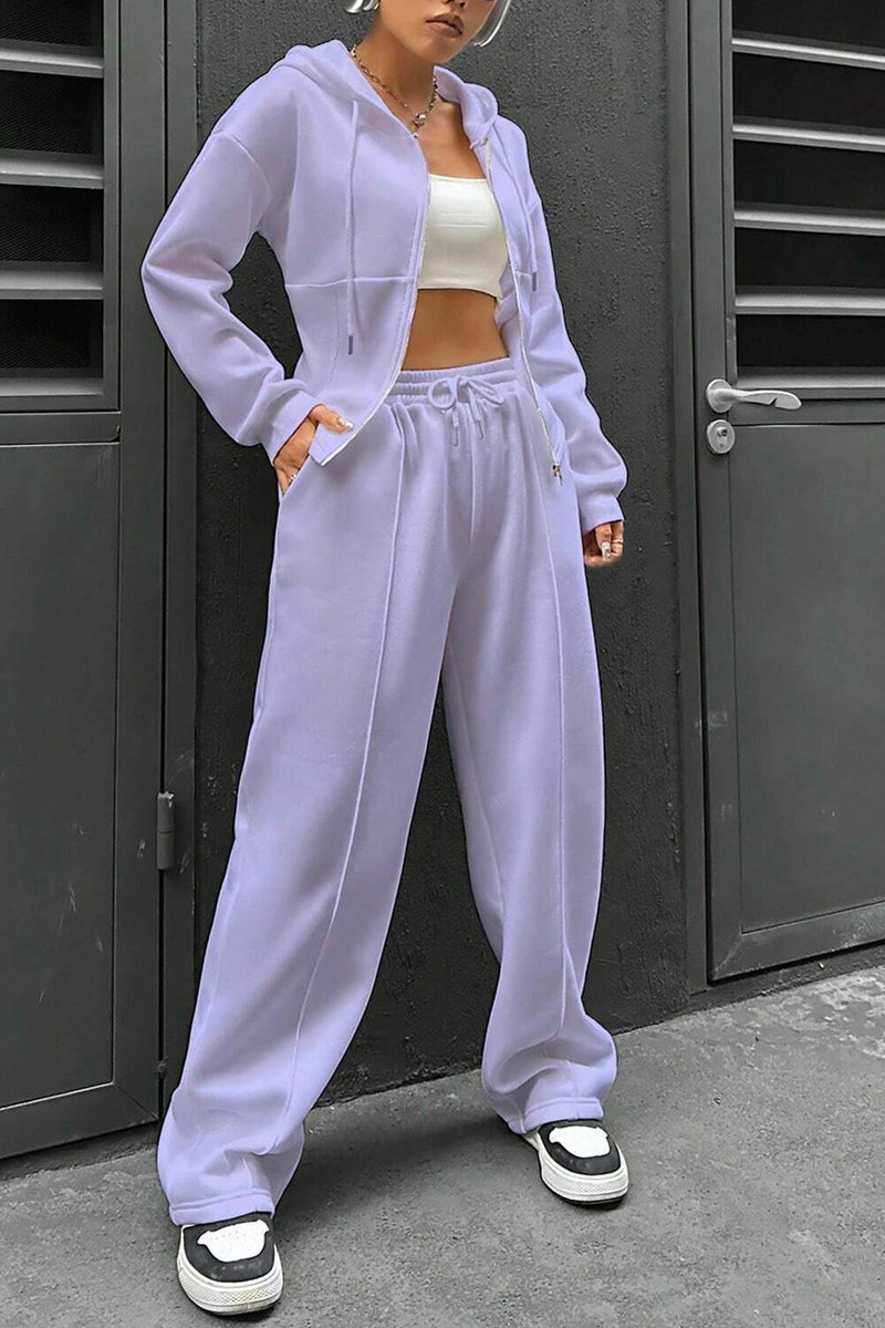 Slim Fit Hoodie Pants Suits