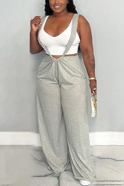 Tie-up Loose Jumpsuits