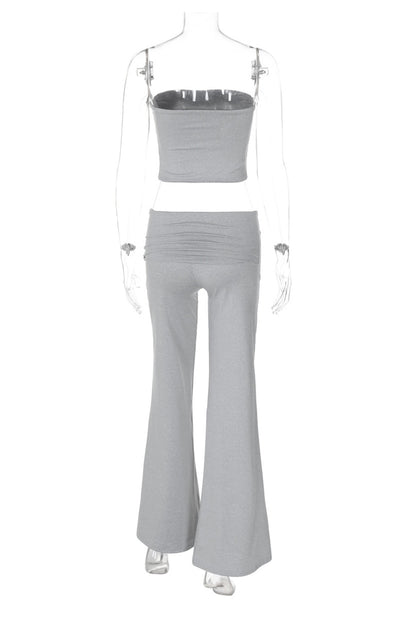 Tube Top Stacking Flare Pants Set