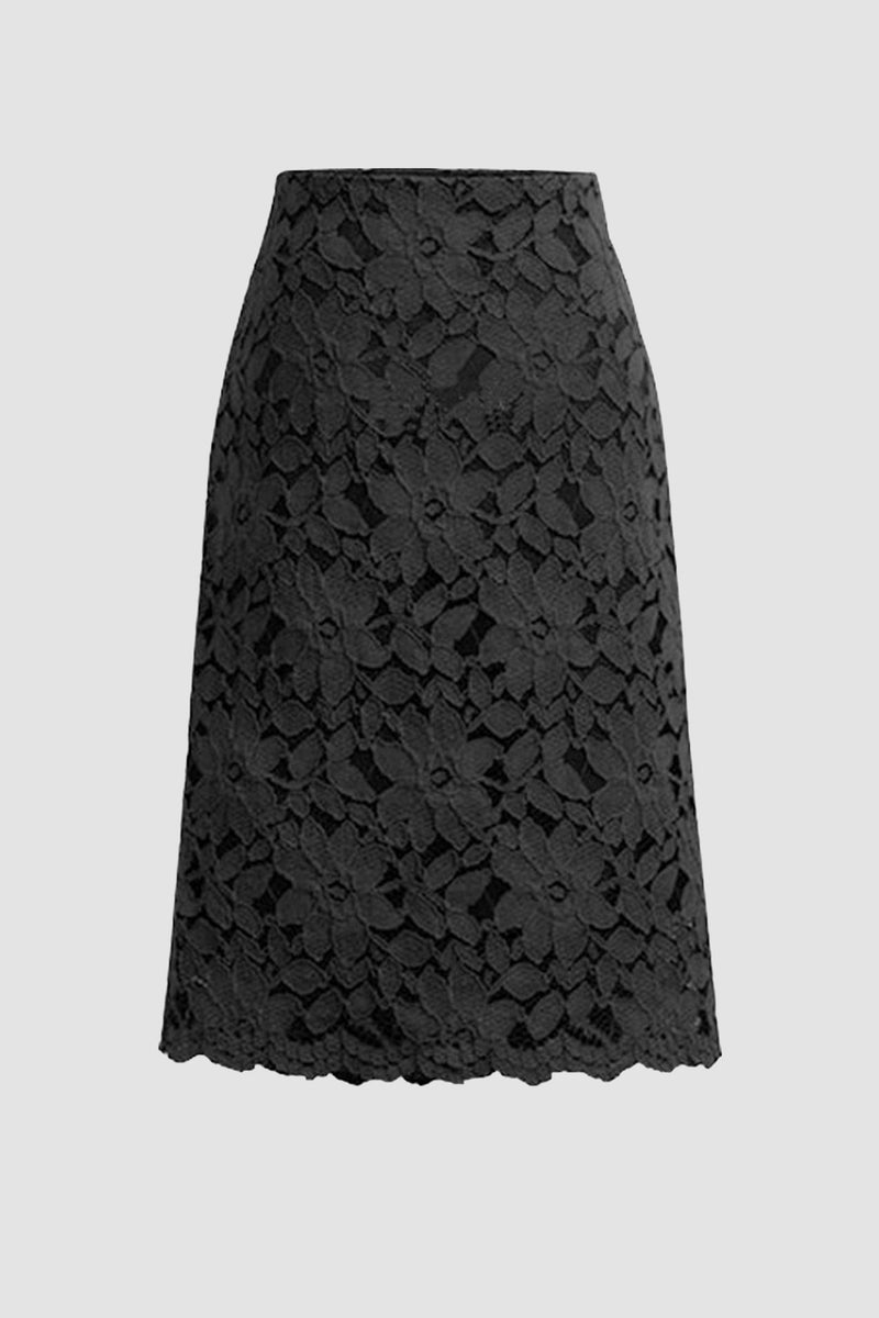 Color Flower Lace Skirt
