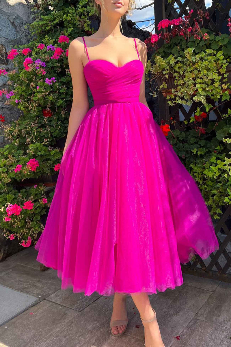 Color Mesh Strappy A-line Dress