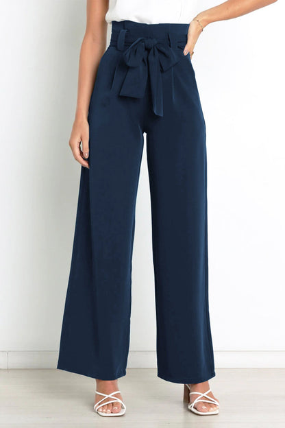 Color Wide Leg Suit Pants