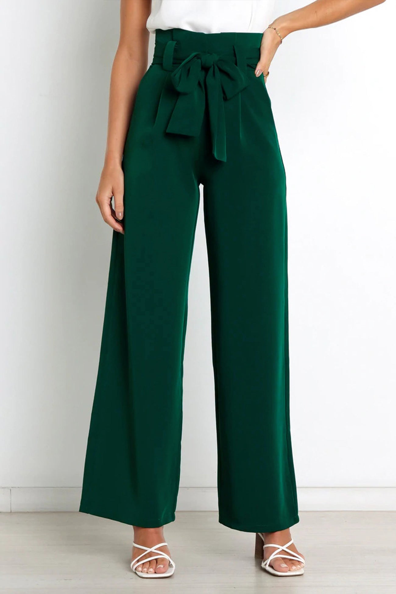 Color Wide Leg Suit Pants