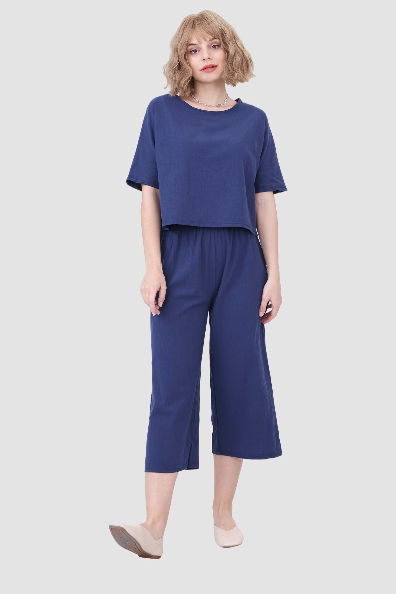 Short Sleeve Top & Elastic Waist Pants