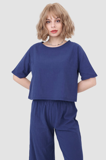 Short Sleeve Top & Elastic Waist Pants