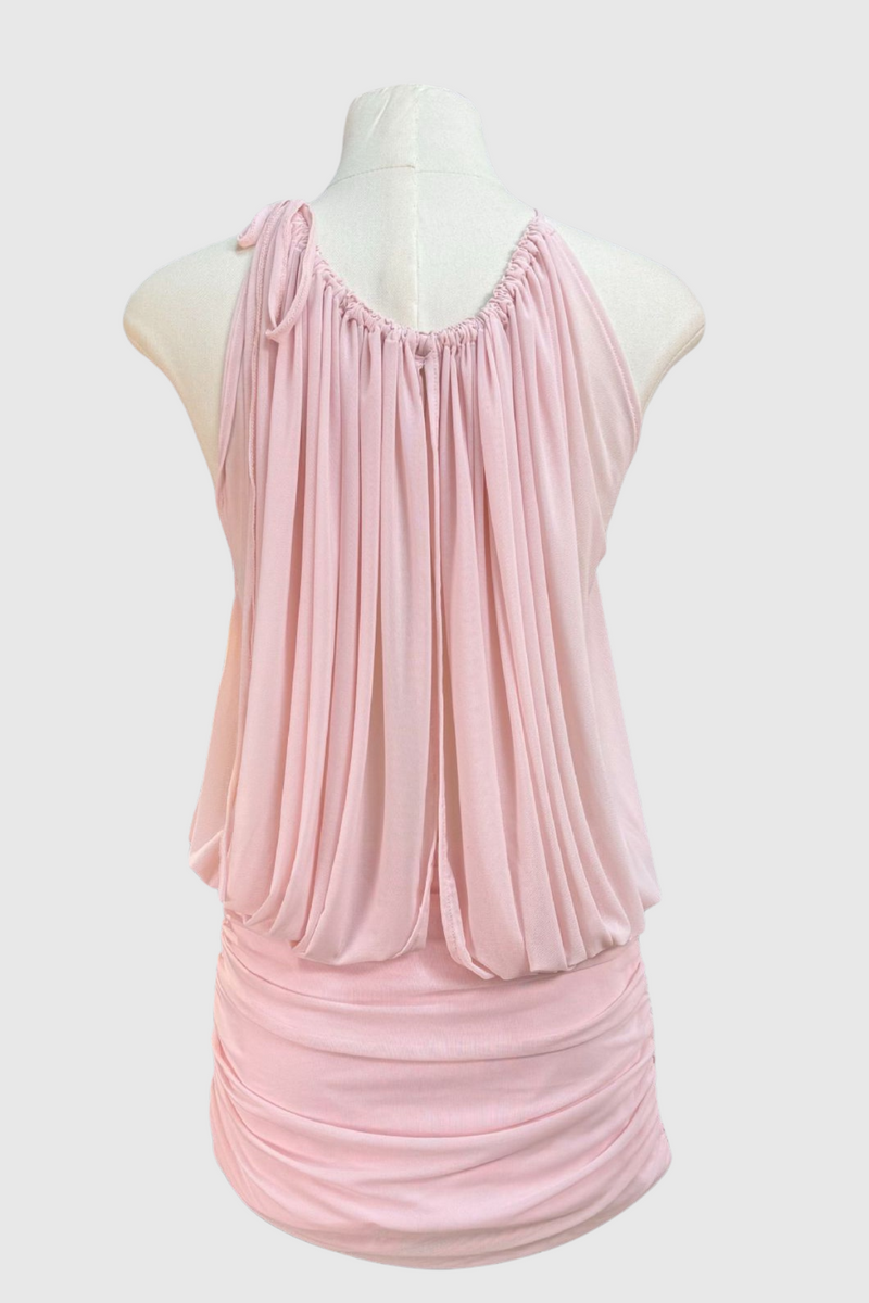 Sophrona Halter Ruched Mini Dress - Pink