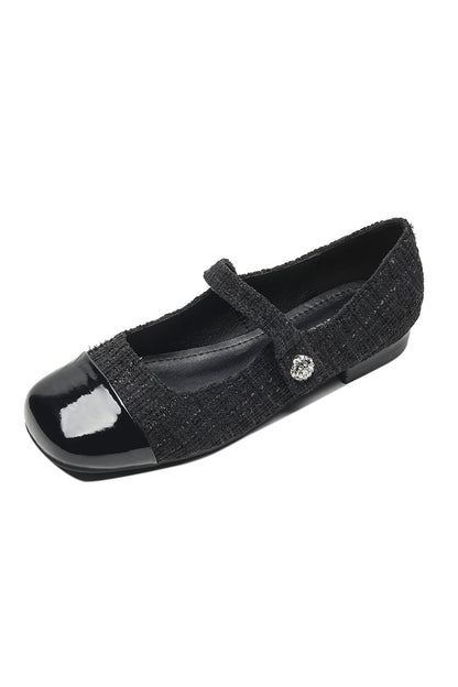 Splicing Color Round-toe Flats