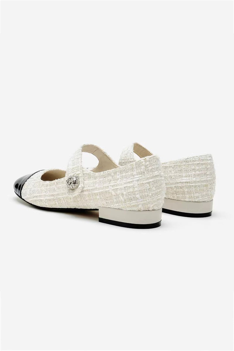 Splicing Color Round-toe Flats