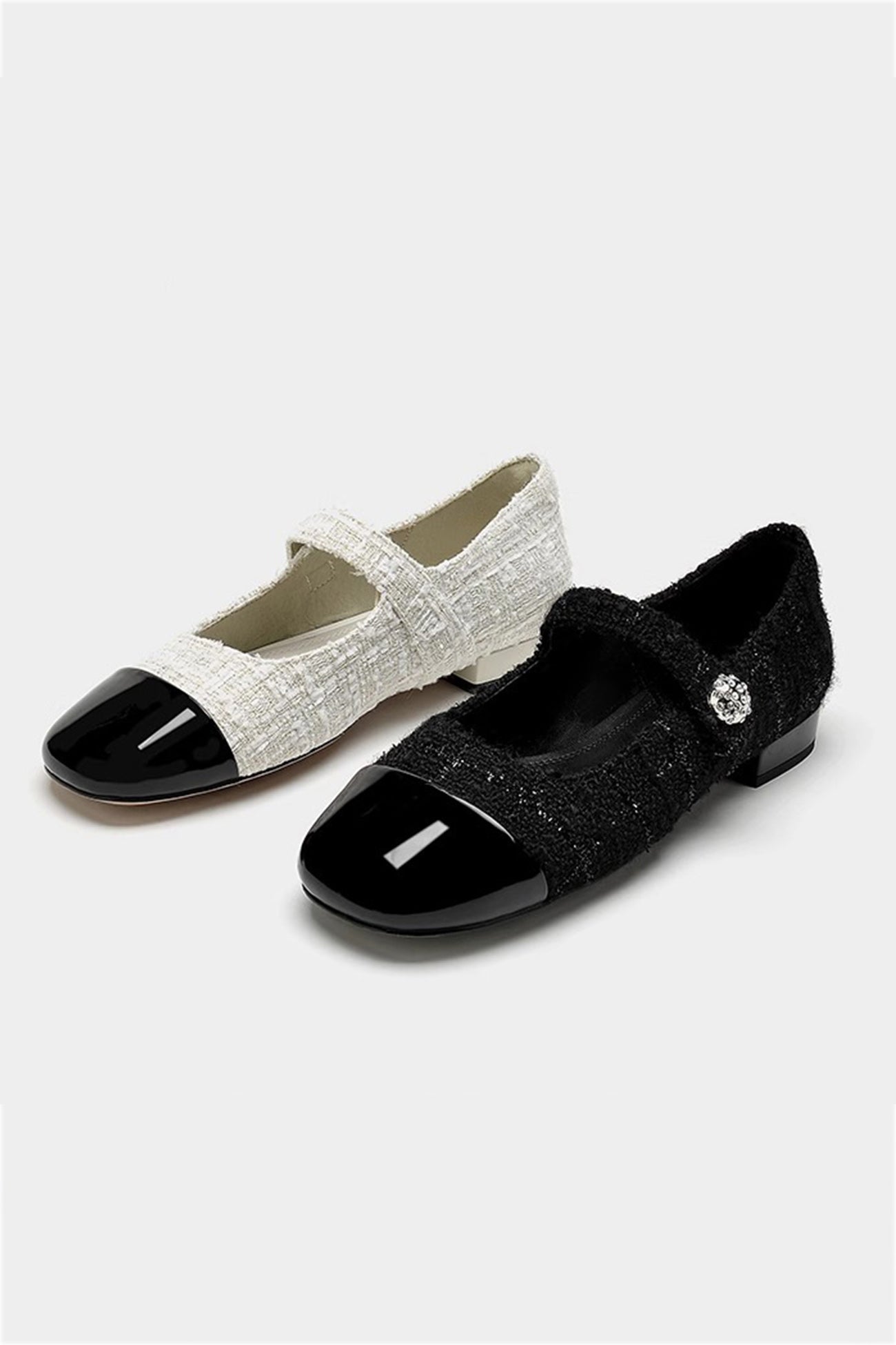 Splicing Color Round-toe Flats