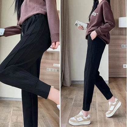 Plush Warm Drawstring Loose Fleece Sweatpants