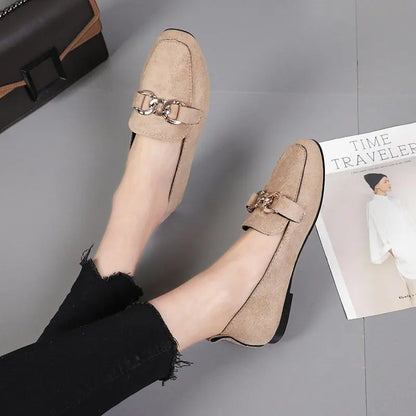 Metal Decor Slip on Loafers Moccasins Big Size Flats Loafers