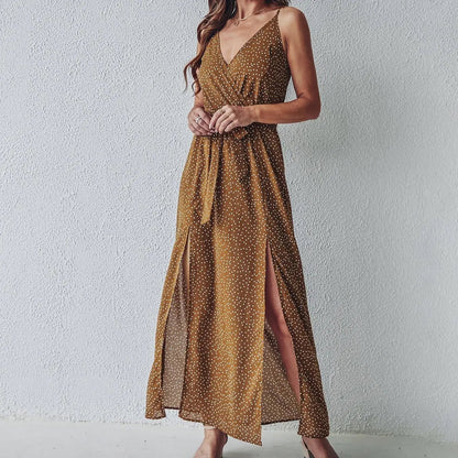Backless Bandage Beach Black Sleeveless Midi Dresses