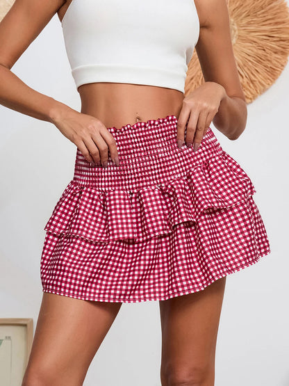 Plaid Sweet Waist Skirt