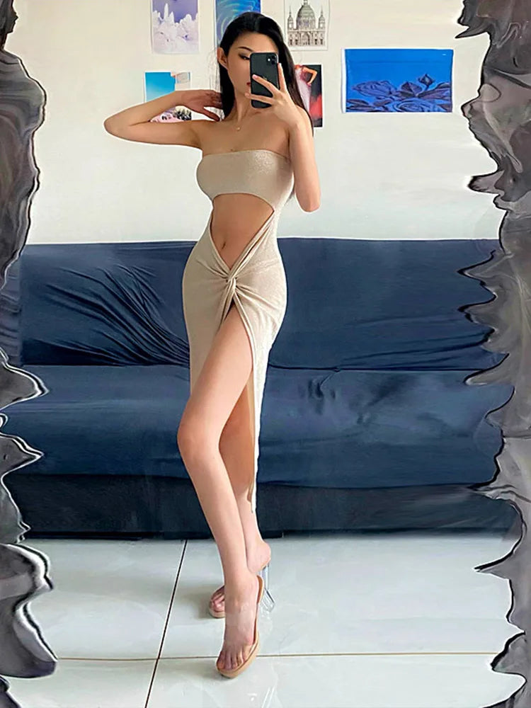 Summer Sleeveless Skinny Club Midi Dresses