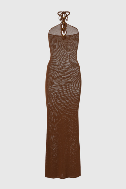 Svetla Halter Knitted Maxi Dress