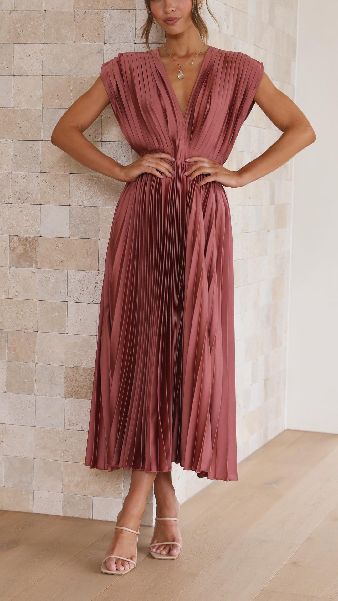 Emma | Deep V-neck Maxi Dress