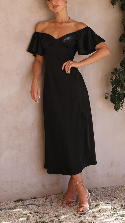 Nalani | Butterfly Sleeve Off-shoulder Maxi Dress