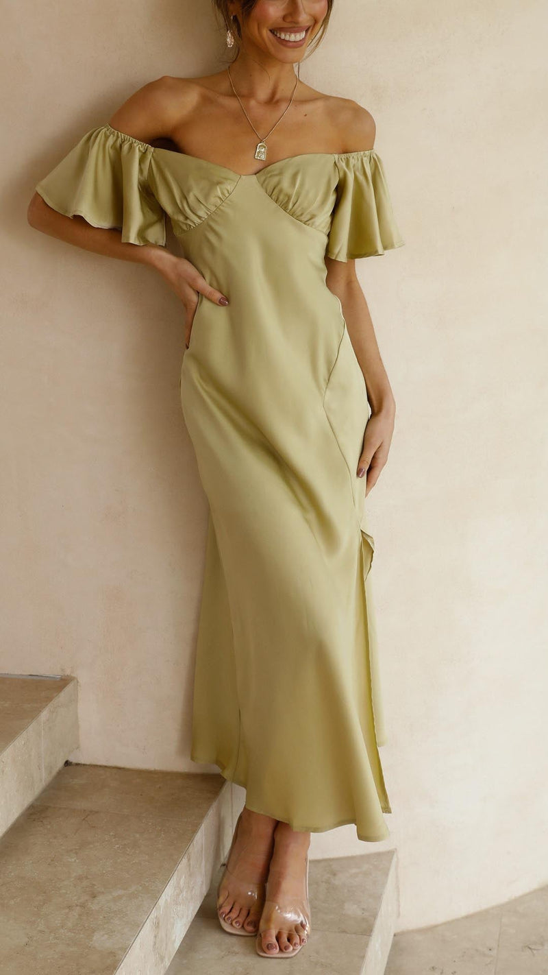 Nalani | Butterfly Sleeve Off-shoulder Maxi Dress