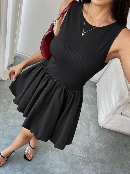 Aileen Fit and Flare Puffy Skirt Mini Dress