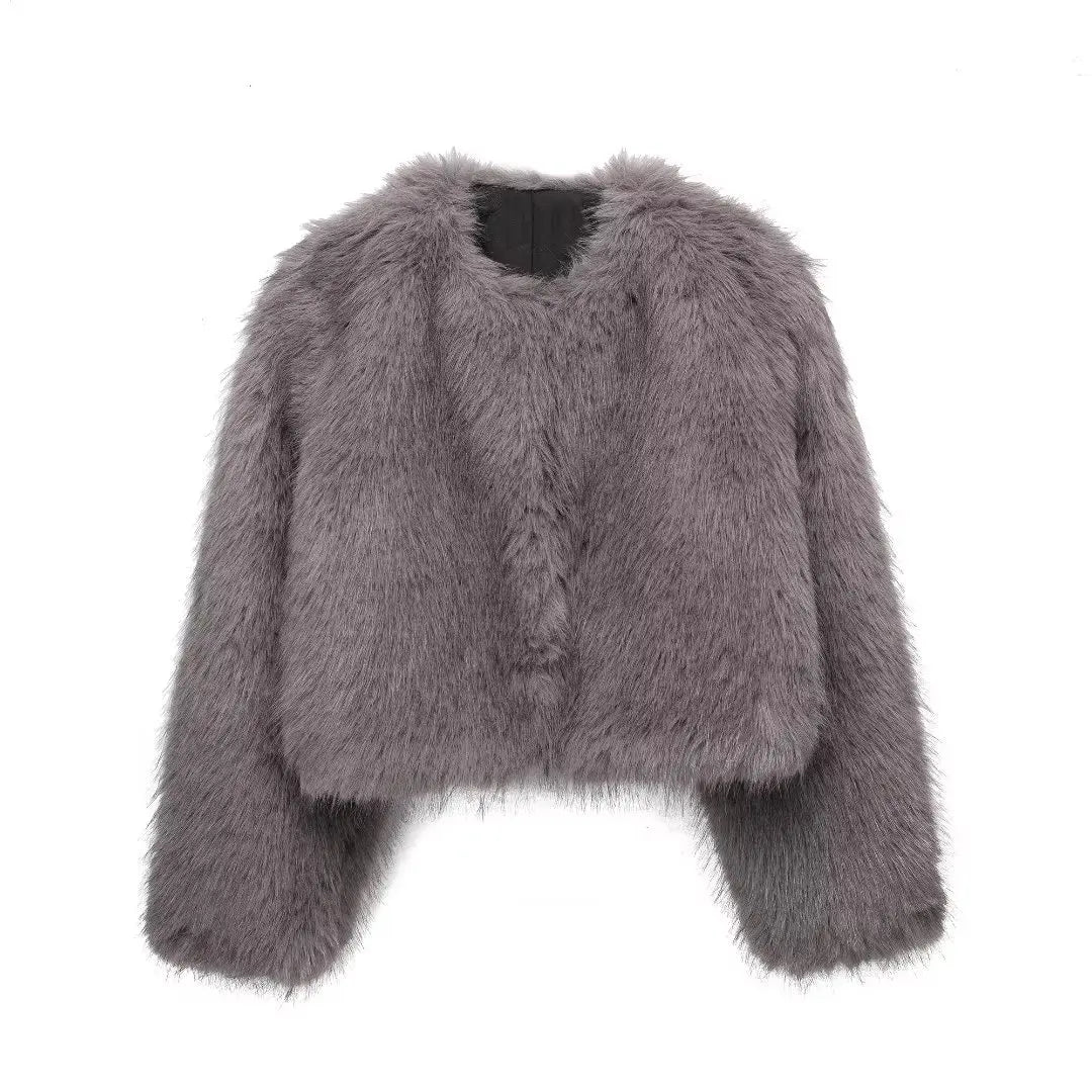 Winter Artificial Short Long Loose Warm Coat