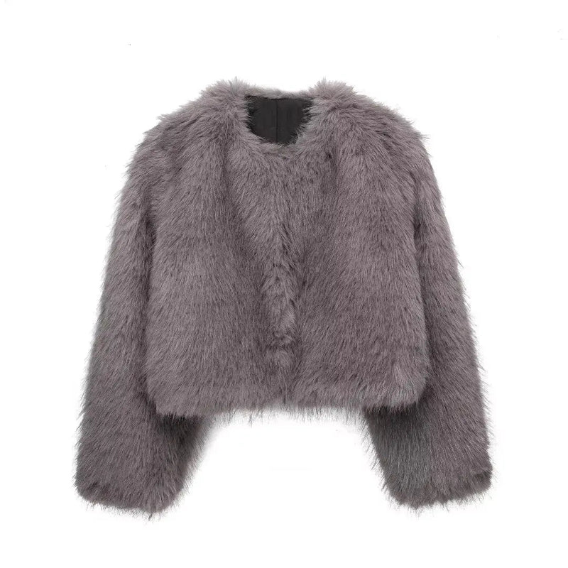 Winter Artificial Short Long Loose Warm Coat