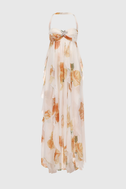 Takala Halter Backless Split Maxi Dress