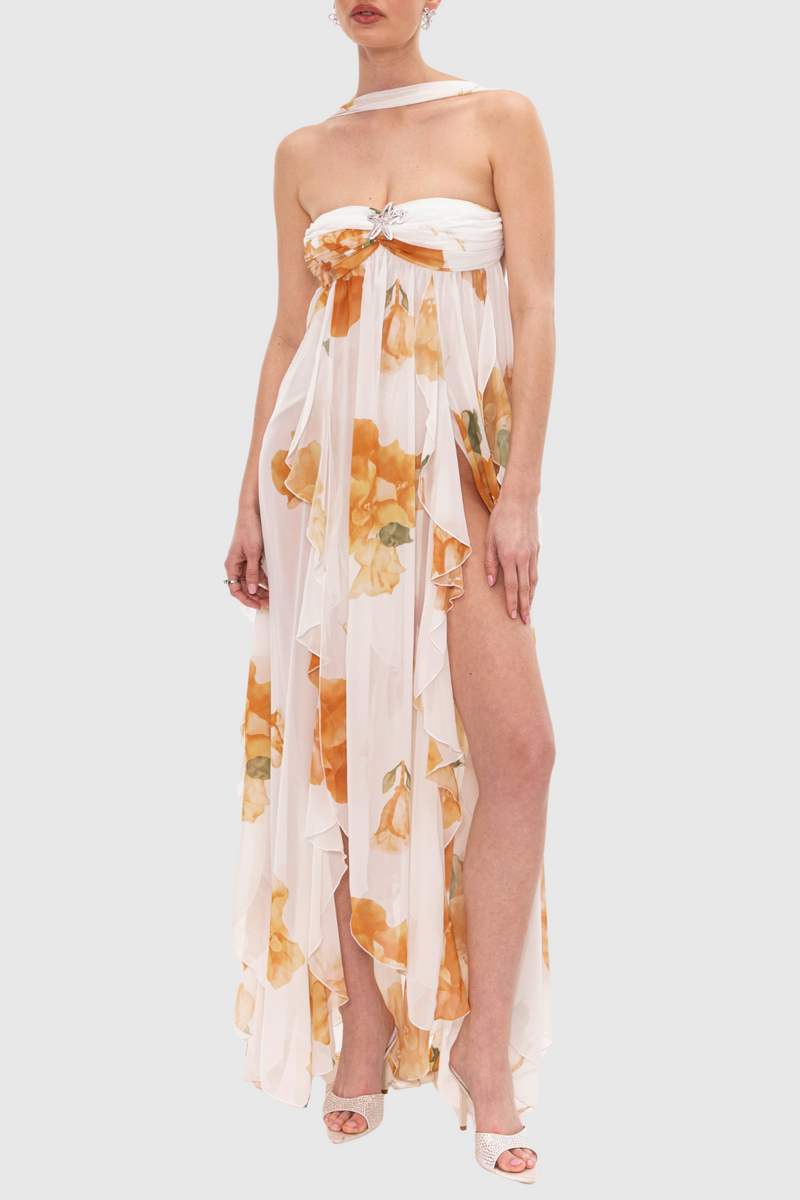 Takala Halter Backless Split Maxi Dress