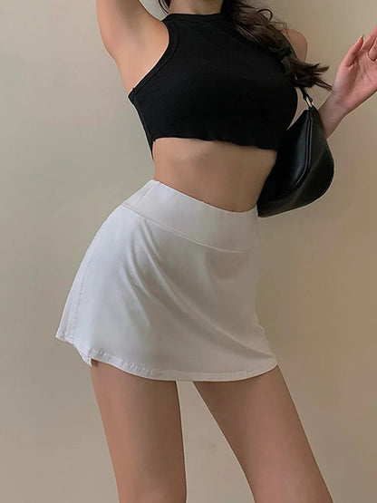Dressbetty - High Waist Tennis Skirt Girl Summer A-line Mini Skirt