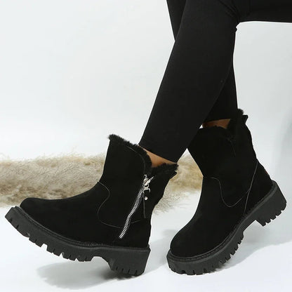 Thick Plush Non-slip Faux Suede Warm Cotton Stylish Snow Boot
