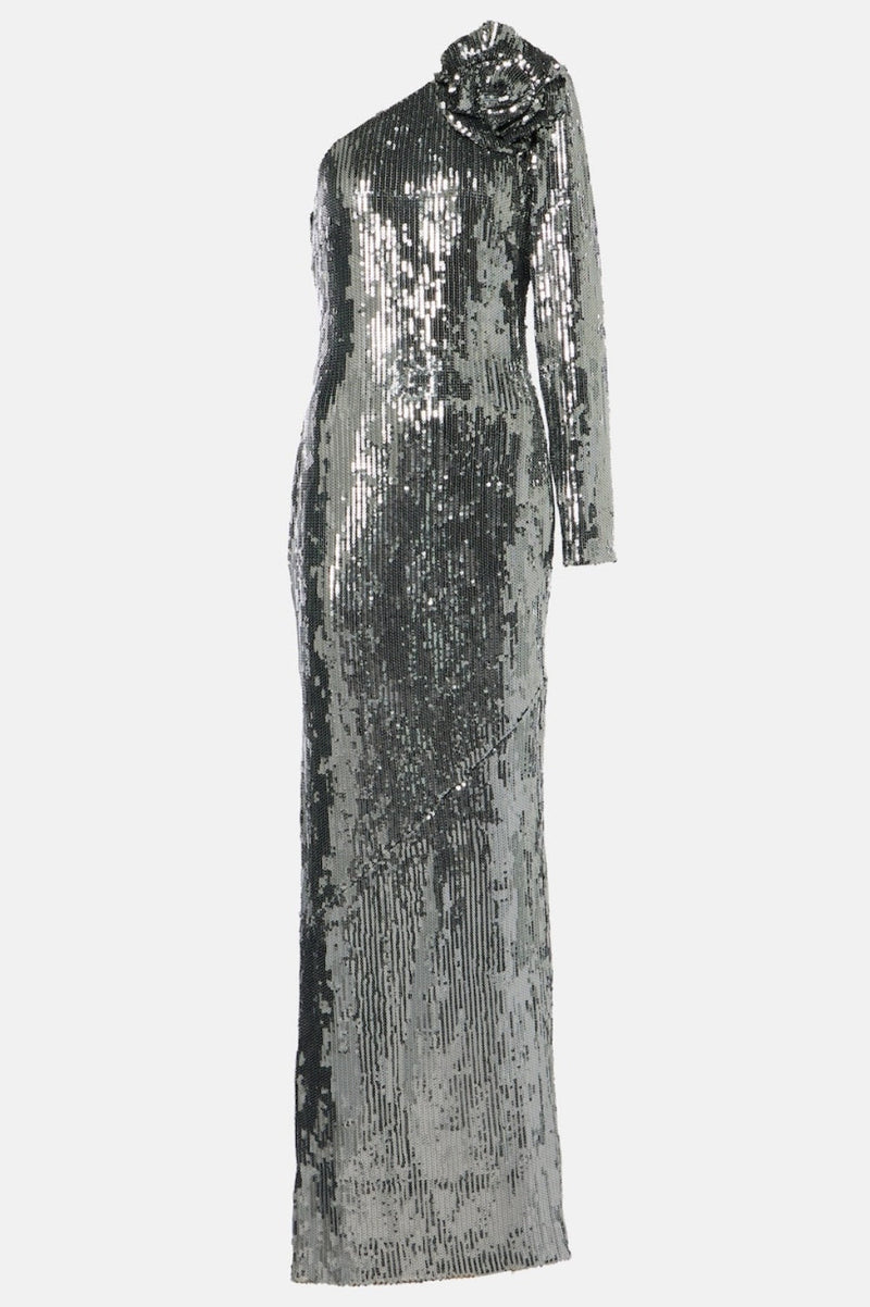 Thirza Sequin One Shoulder Maxi Dress