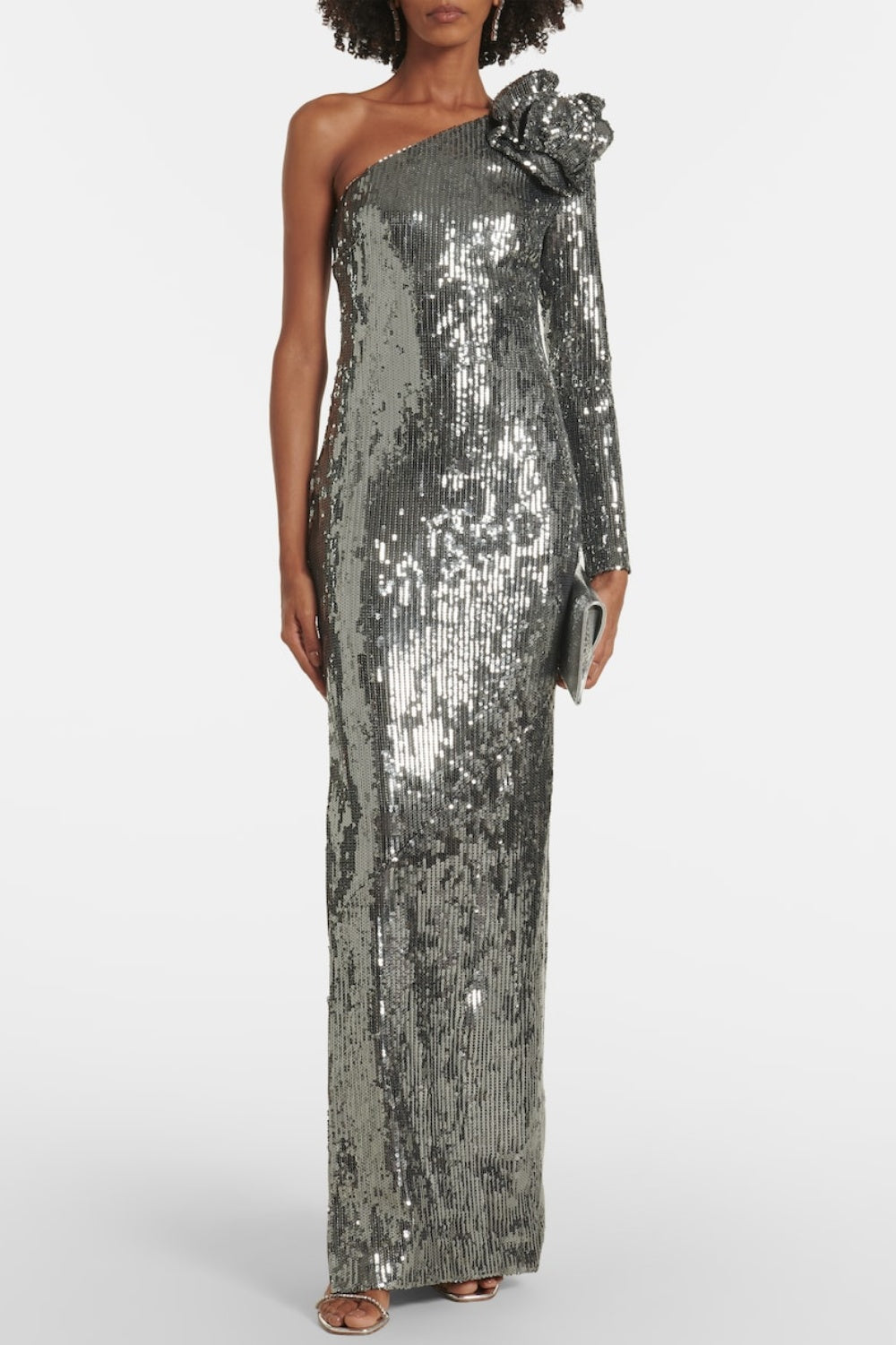 Thirza Sequin One Shoulder Maxi Dress