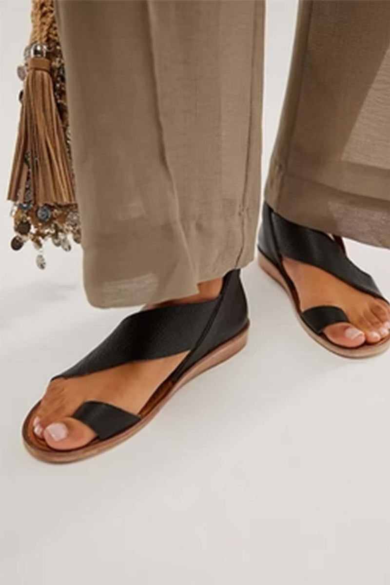Toe Ring Buckle Strap Flat Sandals