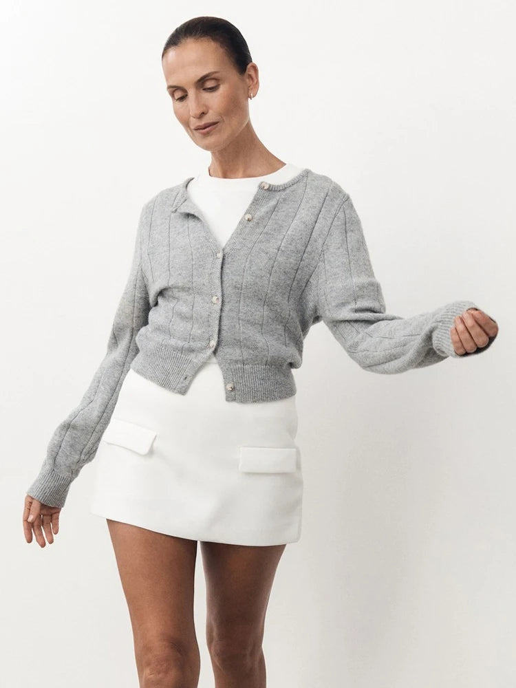 Knit Long Sleeve Loose High Waist Female Summer Cardigan