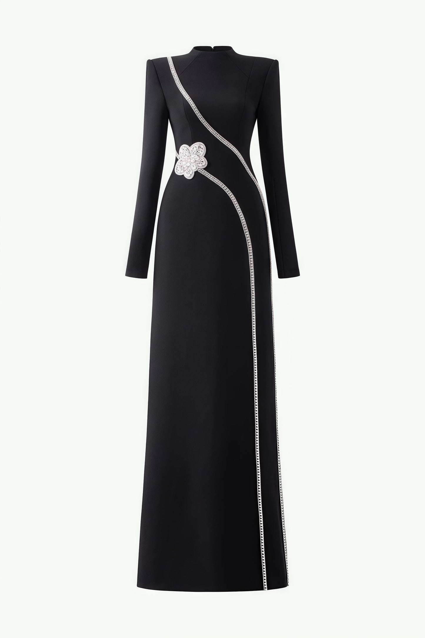 Senne Rhinestone Long Sleeve Maxi Dress