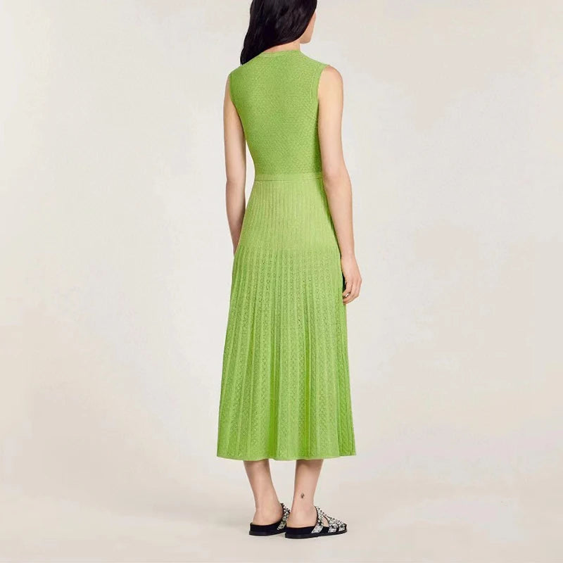 Sleeveless Knit Long Dress - Summer