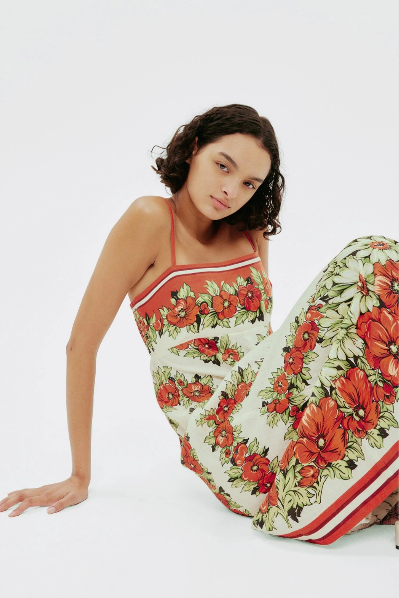 Tristane Spaghetti Maxi Dress in Red